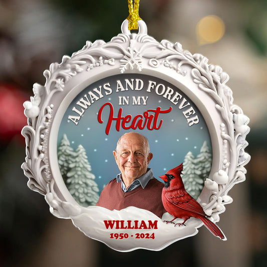 Always And Forever In My Heart | Personalized 1-Side Acrylic Ornament