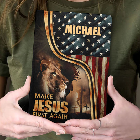 Make Jesus First Again | Personalized Leather Cover Notebook