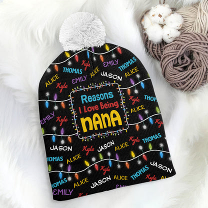 Reasons I Love Being | Personalized Bobble Beanie Hat