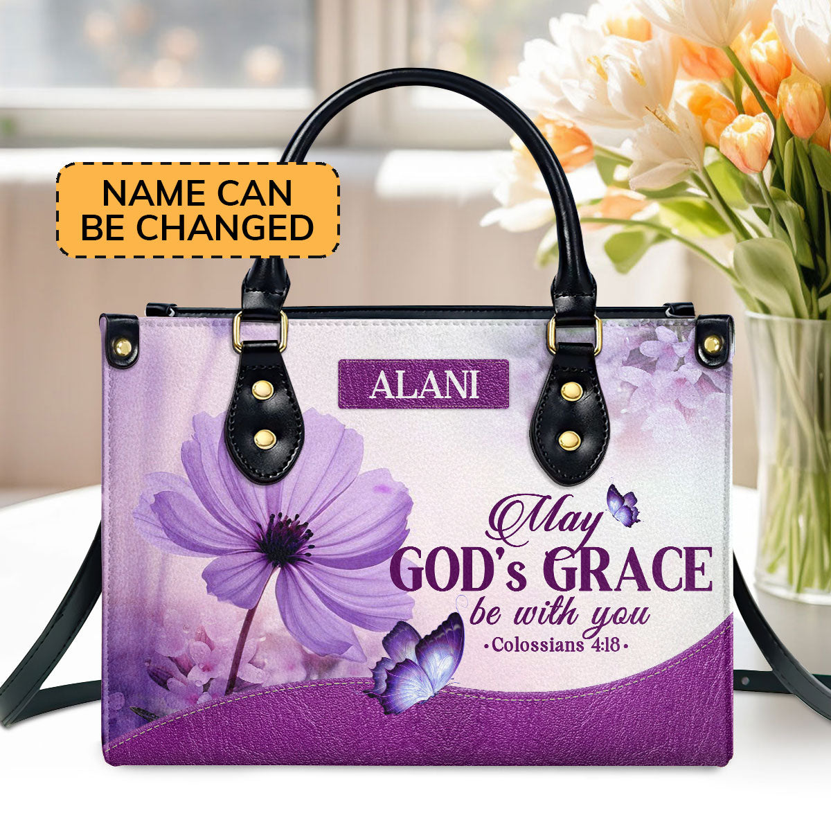 May God's Grace | Personalized Leather Handbag JSLHBTPA898M