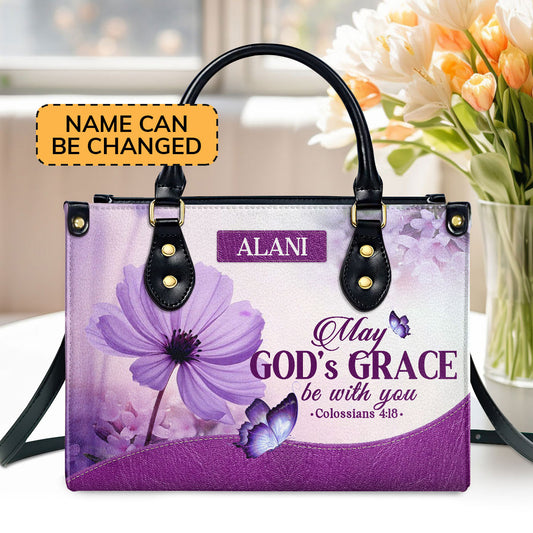 May God's Grace | Personalized Leather Handbag JSLHBTPA898M