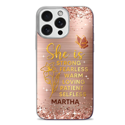 She Is Mom | Personalized Clear Silicone Phone Case