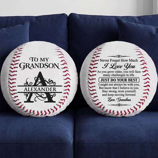 To My Grandson Never Forget How Much I Love You | Personalized Custom Shaped Pillow 2 Side Print