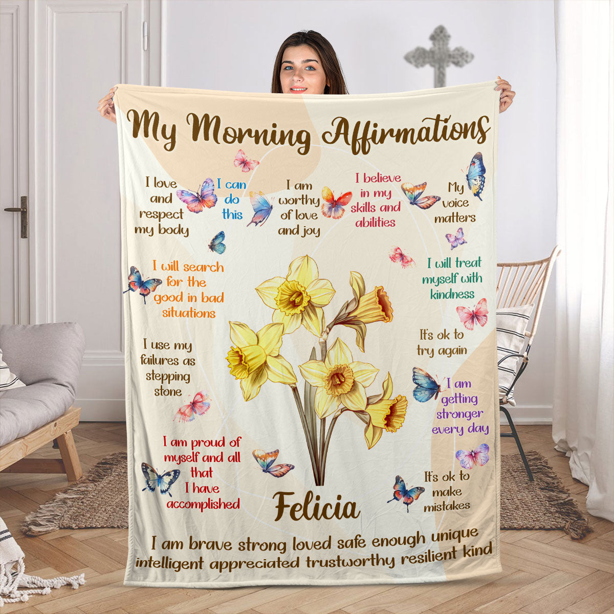 My Morning Affirmation | Personalized Fleece Blanket JSFBPN2877M