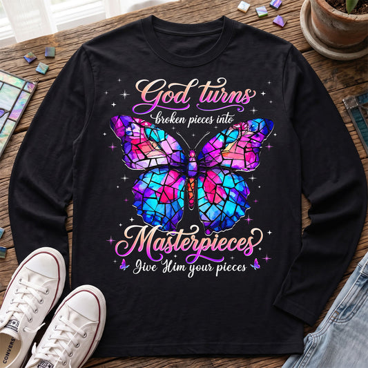 Broken Pieces Into God’s Masterpiece |  2D Unisex Long Sleeve