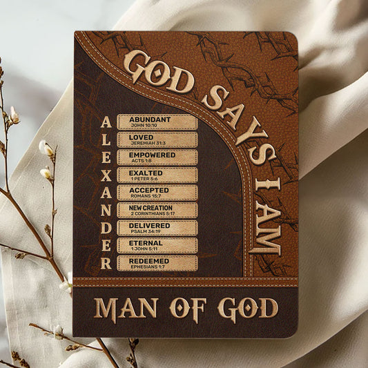 Man Of God | Personalized Leather Cover Notebook