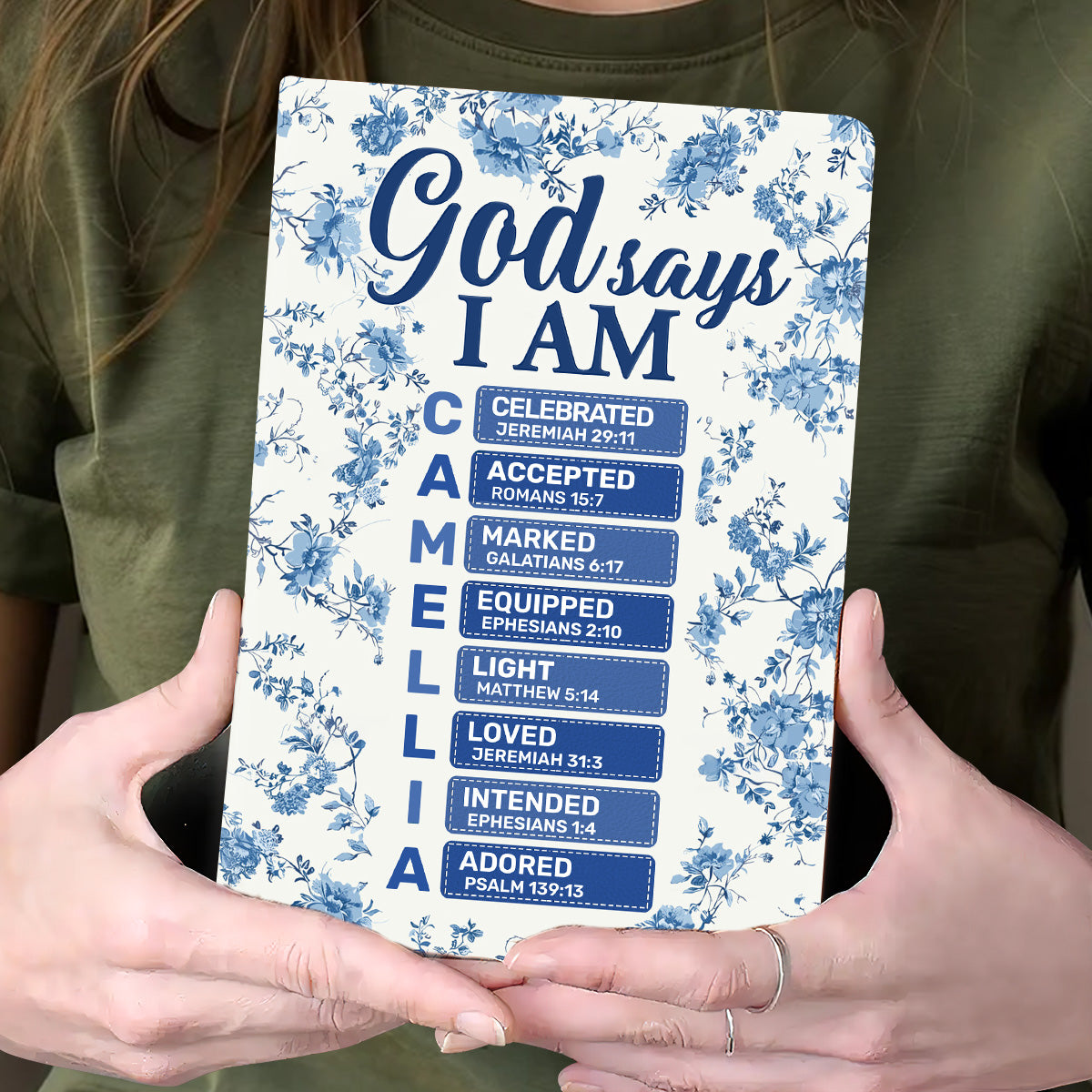 God Says I Am  | Personalized Leather Cover Notebook