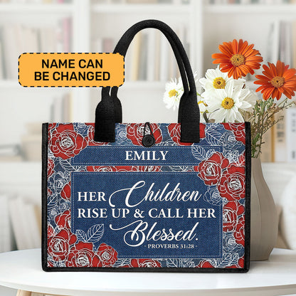 Her Children Rise Up & Call Her Blessed - Personalized New Canvas Tote Bag CTBM05