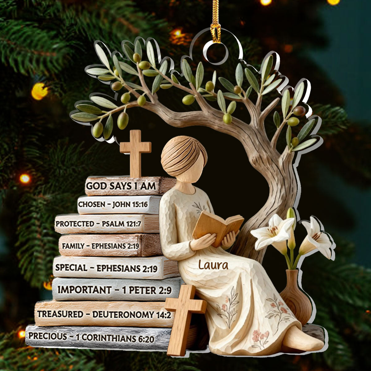 God Says I Am | Personalized 1-Layer Acrylic Ornament