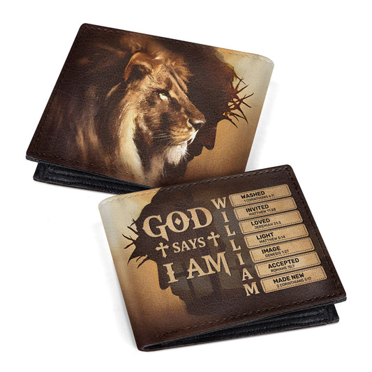 God Says I Am | Personalized Folded Wallet For Men