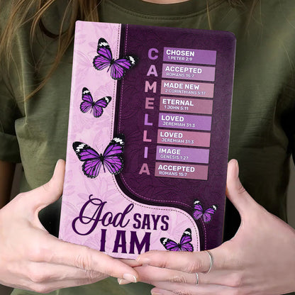 God Says I Am | Personalized Leather Cover Notebook