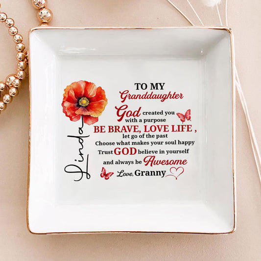 To My Daughter | Personalized Square Shaped Jewelry Dish