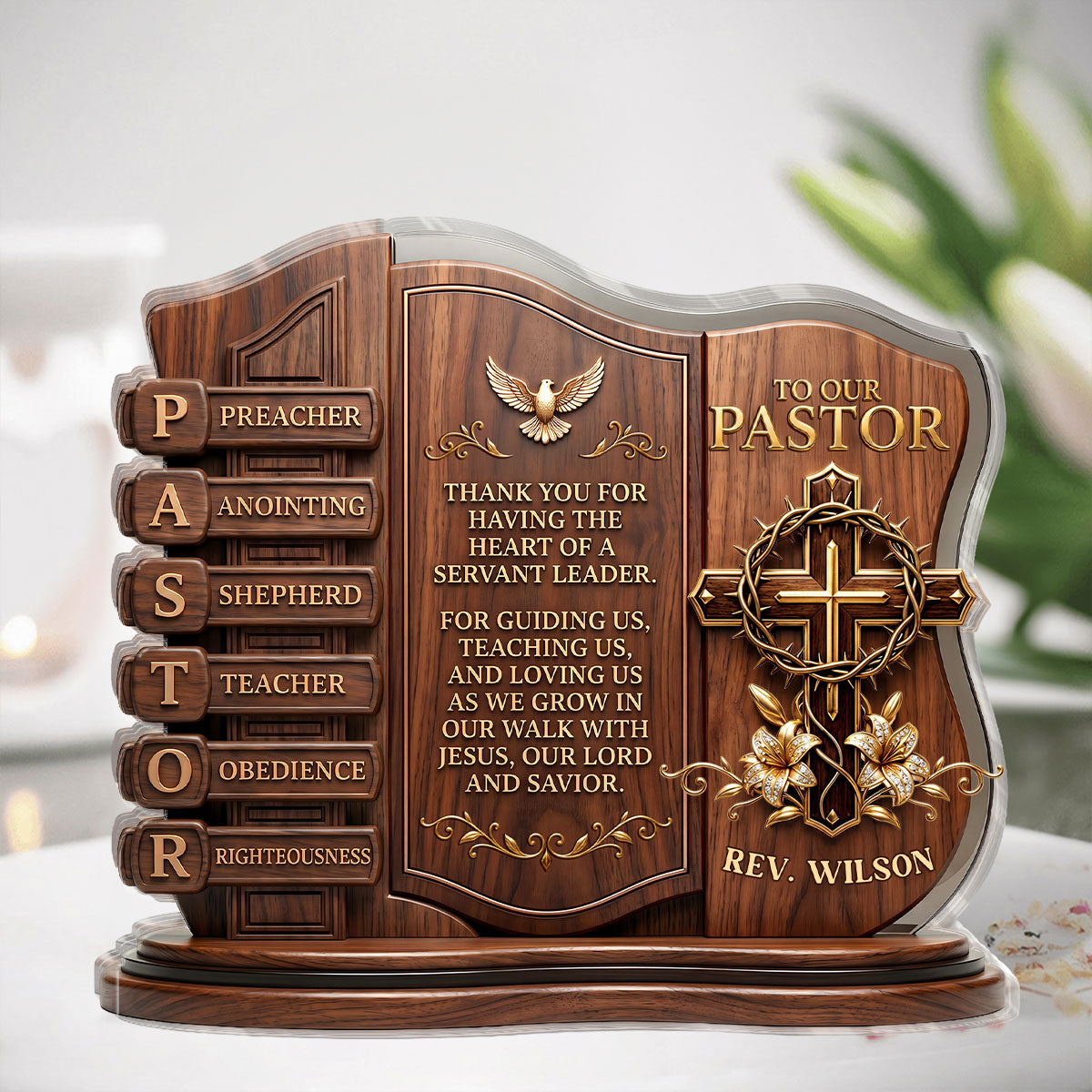 Paster Heart Shape Gift For Pastor - Heart Of A Servant Leader - Personalized Custom ...