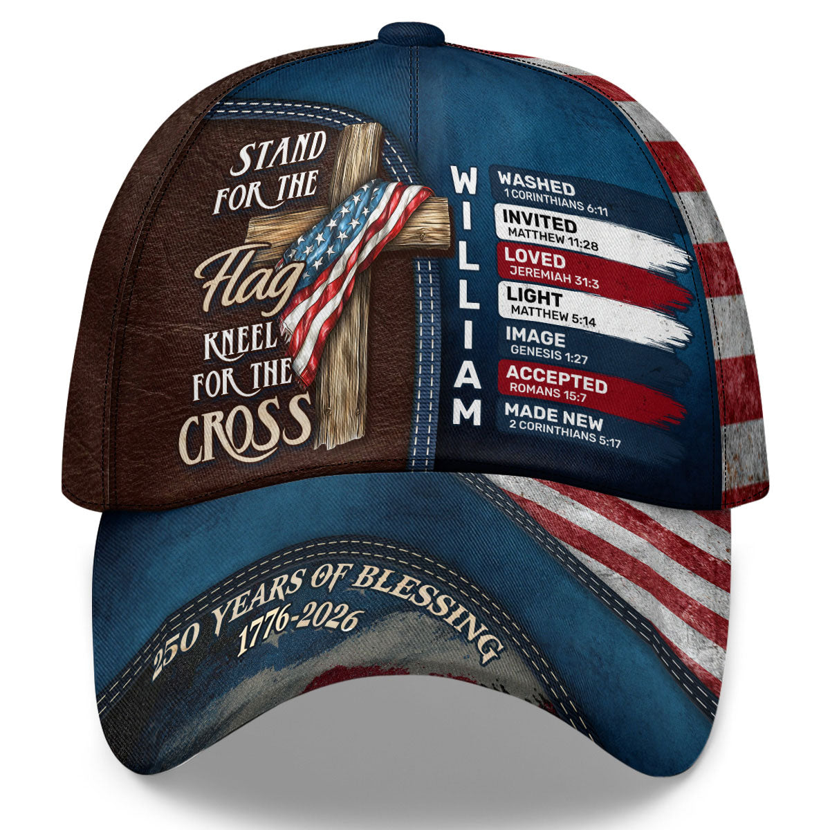 Stand for The Flag Kneel For The Cross | Personalized Classic Cap