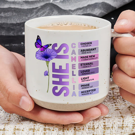 She Is  | Personalized Pottery Mug