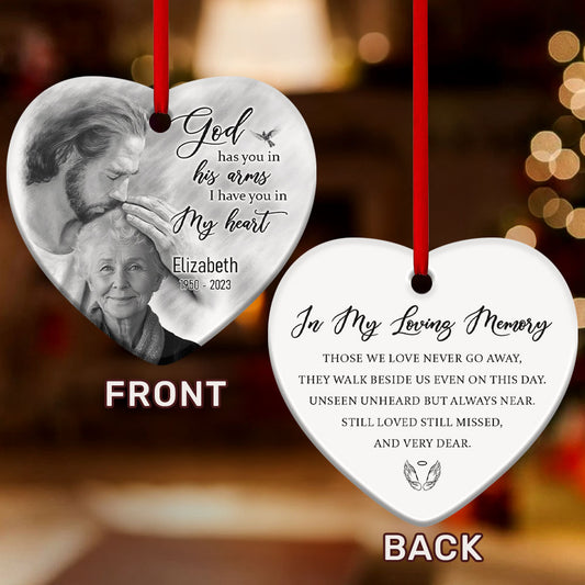 In My Loving Memory | Personalized Heart Shaped Ceramic Ornament JSHCOPL2414L