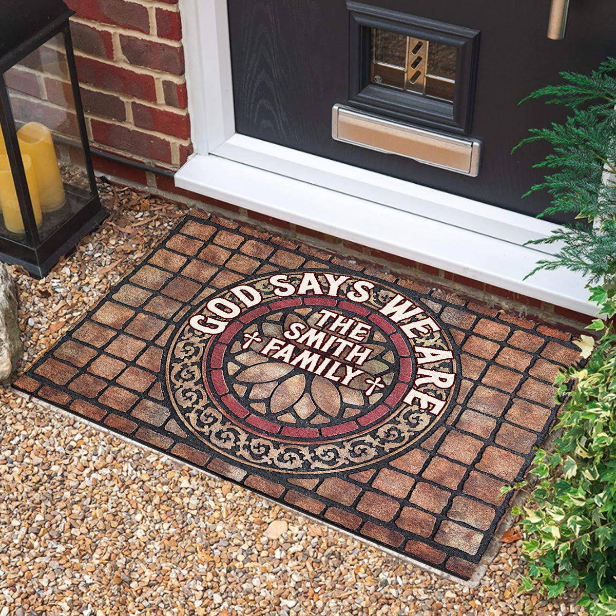 God Says We Are  | Personalized Doormat