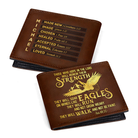 Those Who Hope In The Lord Will Renew Their Strength | Personalized Folded Wallet For Men
