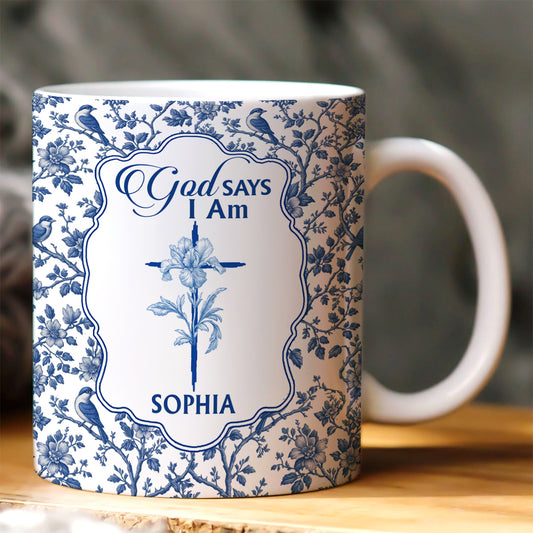 God Says I Am | Personalized Ceramic Coffee Mug
