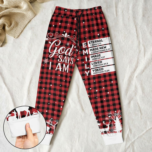 God Says I Am | Personalized Sweatpants