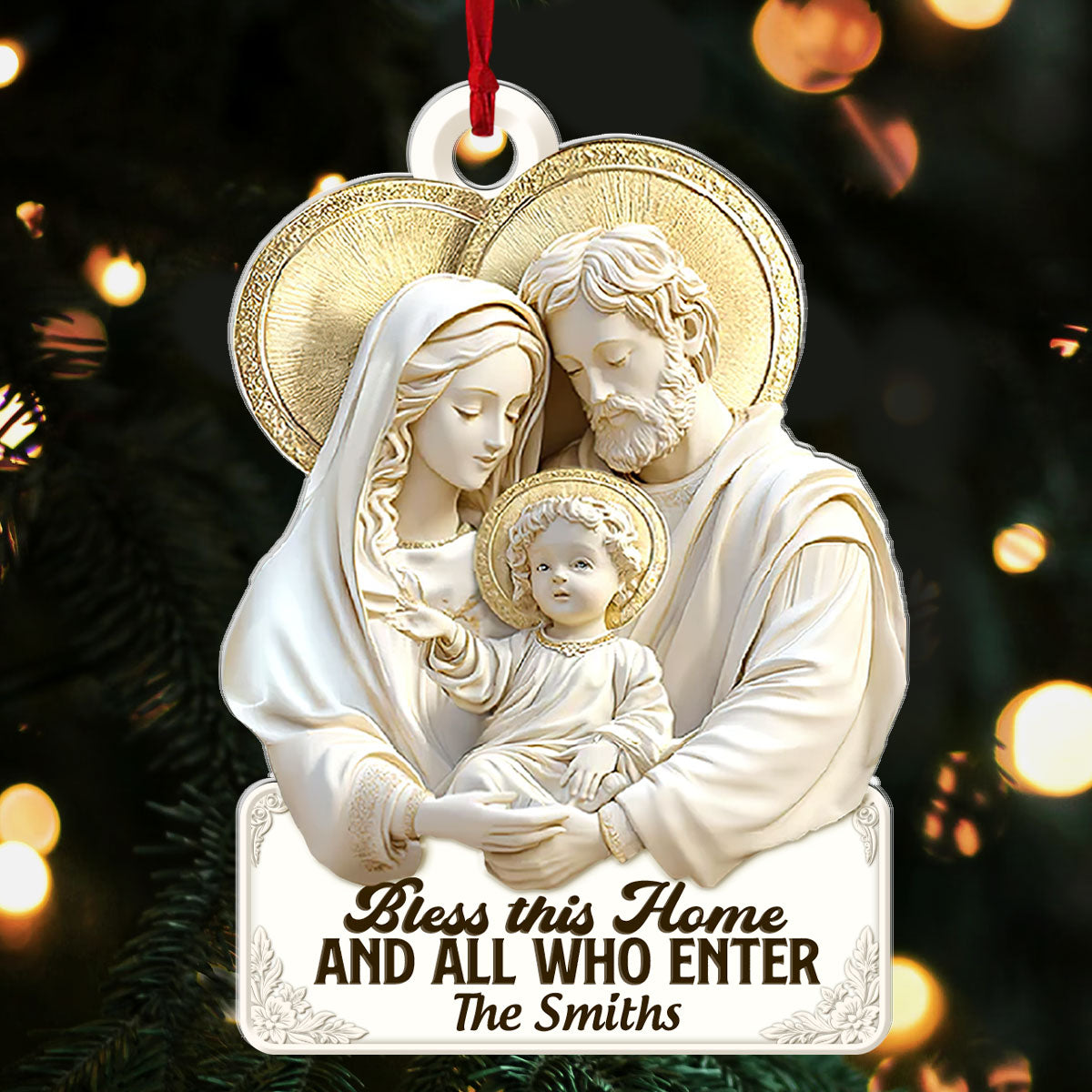 Bless This Home And All Who Enter | Personalized 1-Side Acrylic Ornament