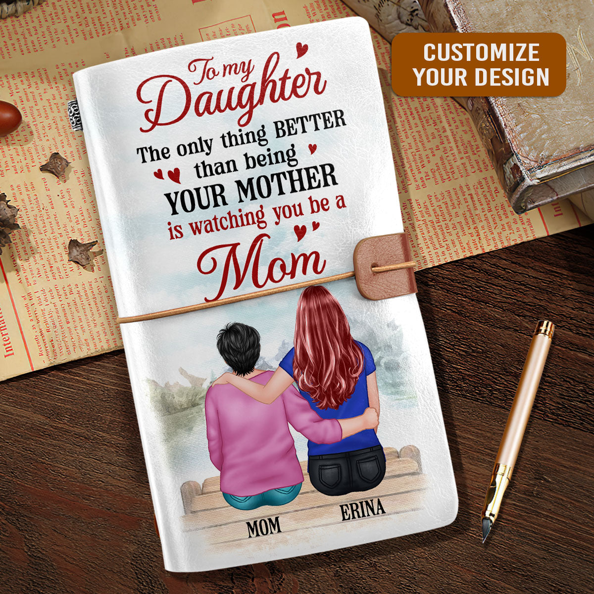 To My Daughter Journal | Personalized Leather Bound Journal JSLBJTH782L