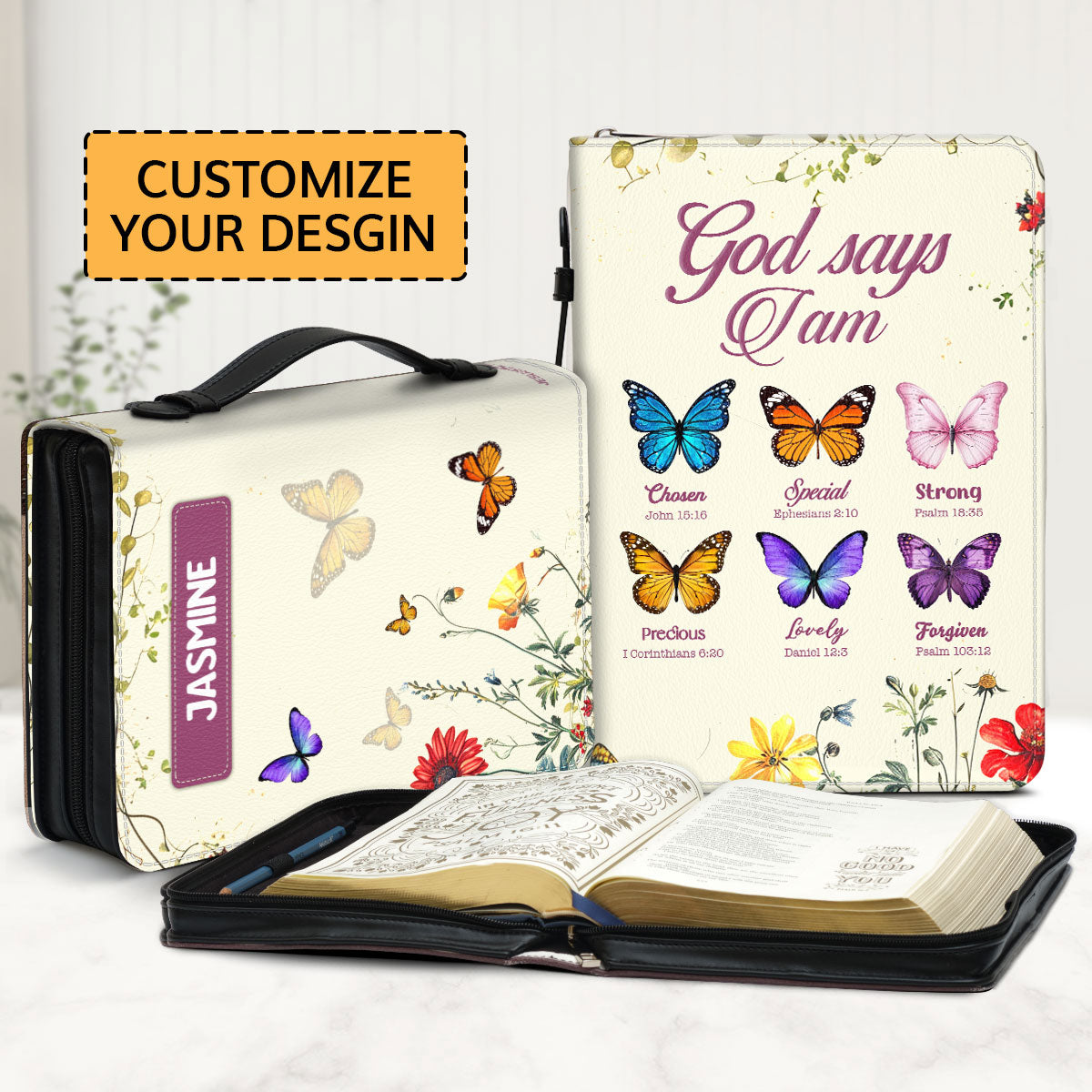 God Says I Am | Personalized Bible Cover JSBCPPA1133D