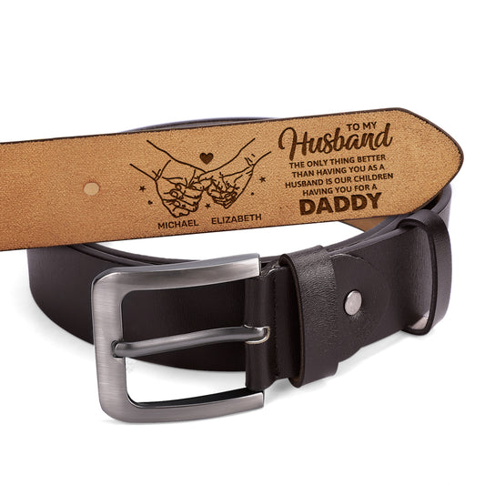 To My Husband | Personalized Engraved Leather Belt