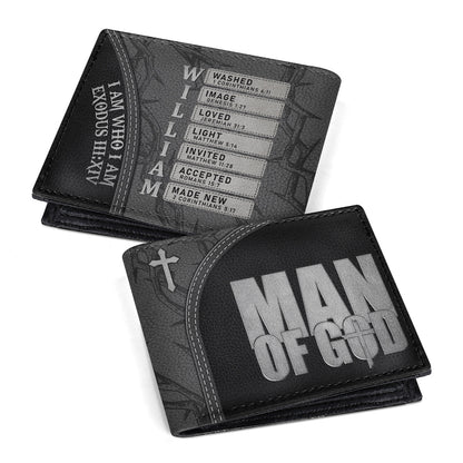 Man Of God  | Personalized Leather Folded Wallet