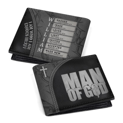 Man Of God  | Personalized Leather Folded Wallet