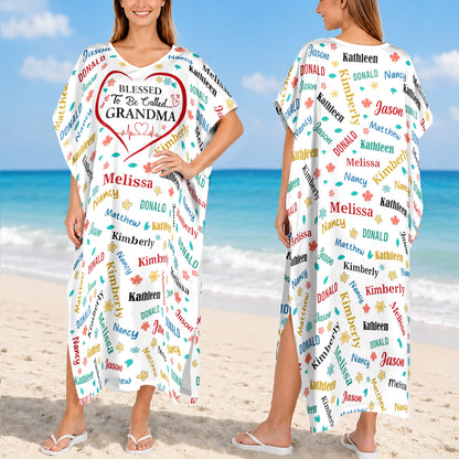 Blessed To Be Called Grandma Colorful | Personalized Kaftan Dress
