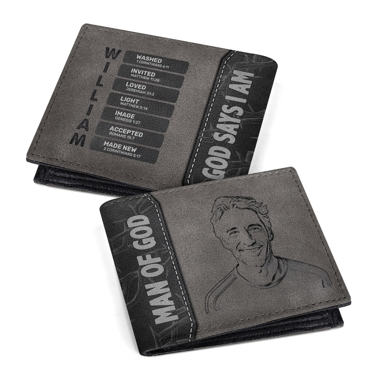 Man Of God | Personalized Folded Wallet For Men