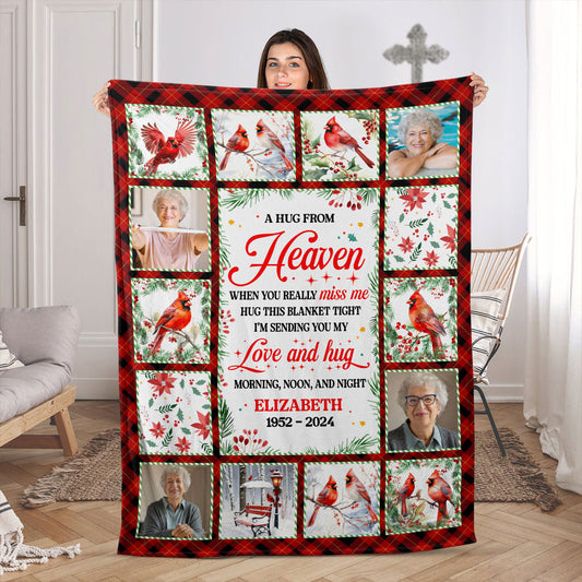 A Hug From Heaven Cardinal | Personalized Fleece Blanket JSFBHLL2835L