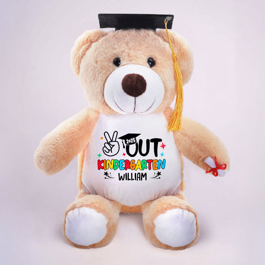 Peace Out Kindergarten  | Personalized Graduation Teddy Bear