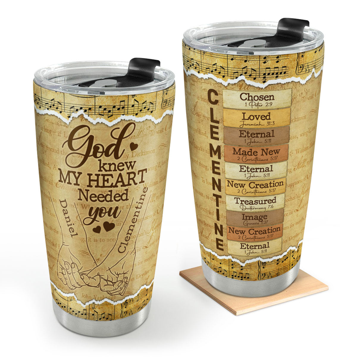 God Knew My Heart Needed You | Personalized Stainless Steel Tumbler