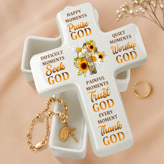 Every Moment Thank God |  Cross Jewelry Box