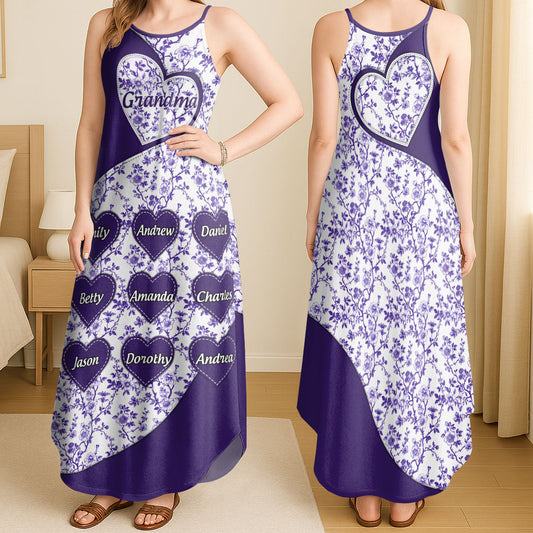 Grandma Mom Toile De Jouy | Personalized Maxi Dress