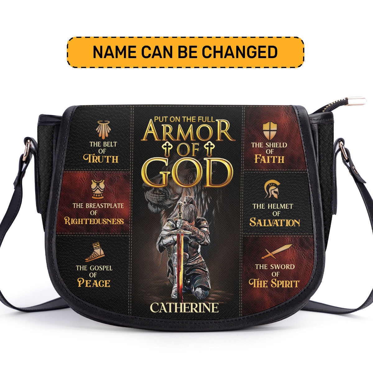 Armor Of God - Personalized Leather Saddle Bag LSBM777