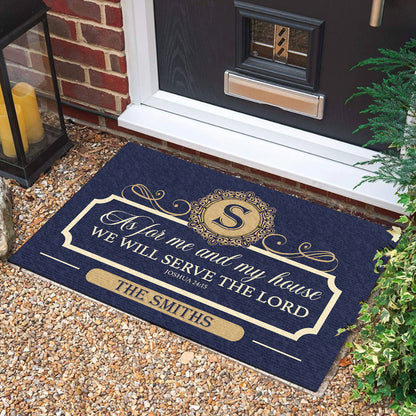 As For Me And My House We Will Serve The Lord | Personalized Doormat JSDMPH1406M