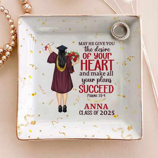 The Desire Of Your Heart | Personalized Ceramic Ring Dish Square