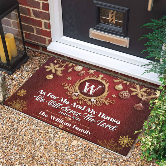 As For Me And My House We Will Serve The Lord | Personalized Doormat