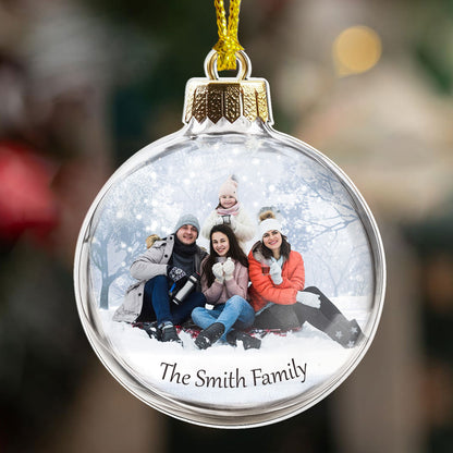 Family Christmas Ball Upload Photo | Personalized 1-Side Acrylic Ornament JSACOPL2293M