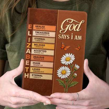 God Says I Am | Personalized Leather Cover Notebook