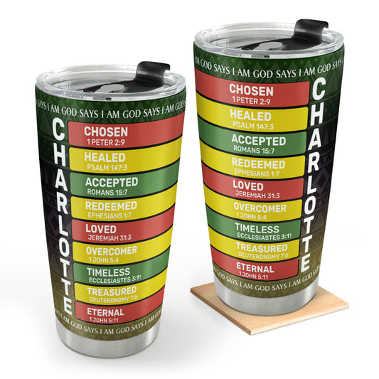 God Says I Am | Personalized Stainless Steel Tumbler