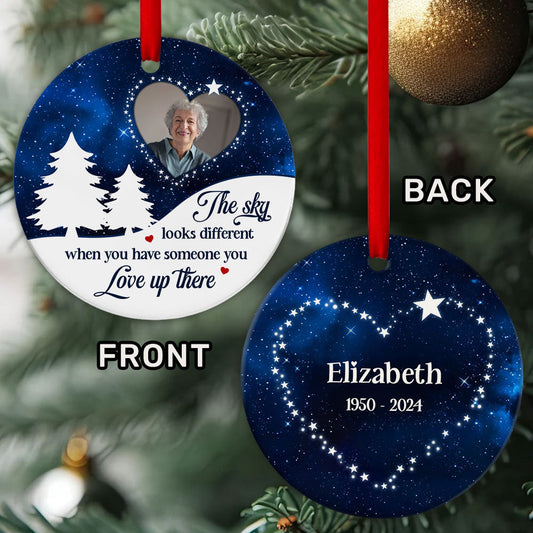The Sky Looks Different | Personalized Round Shaped Ceramic Ornament JSRSCOHLL2760TA