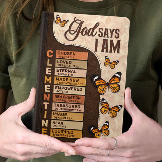 God Says I Am | Personalized Leather Cover Notebook
