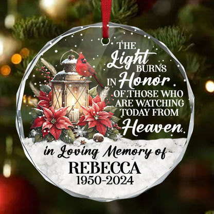 In Loving Memory | Personalized 1-Side Round Glass Ornament JSURGOPPN2671L