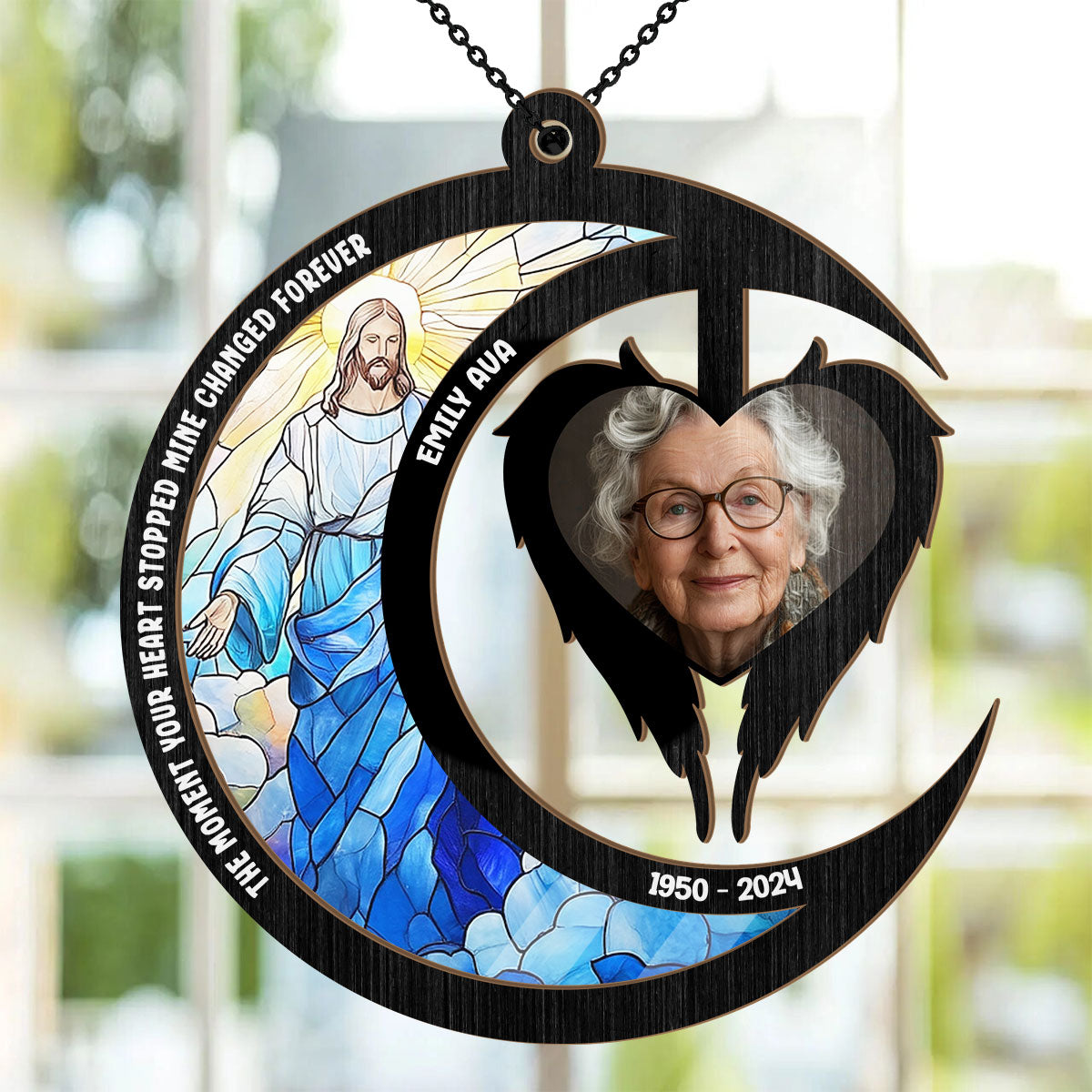 I'm Right Inside Your Heart | Personalized Suncatcher Ornament JSSUNOPL2516T