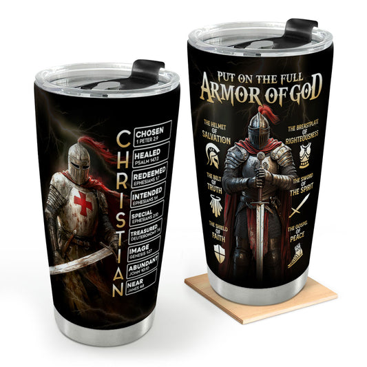 Put On The Full Armor Of God | Personalized Stainless Steel Tumbler