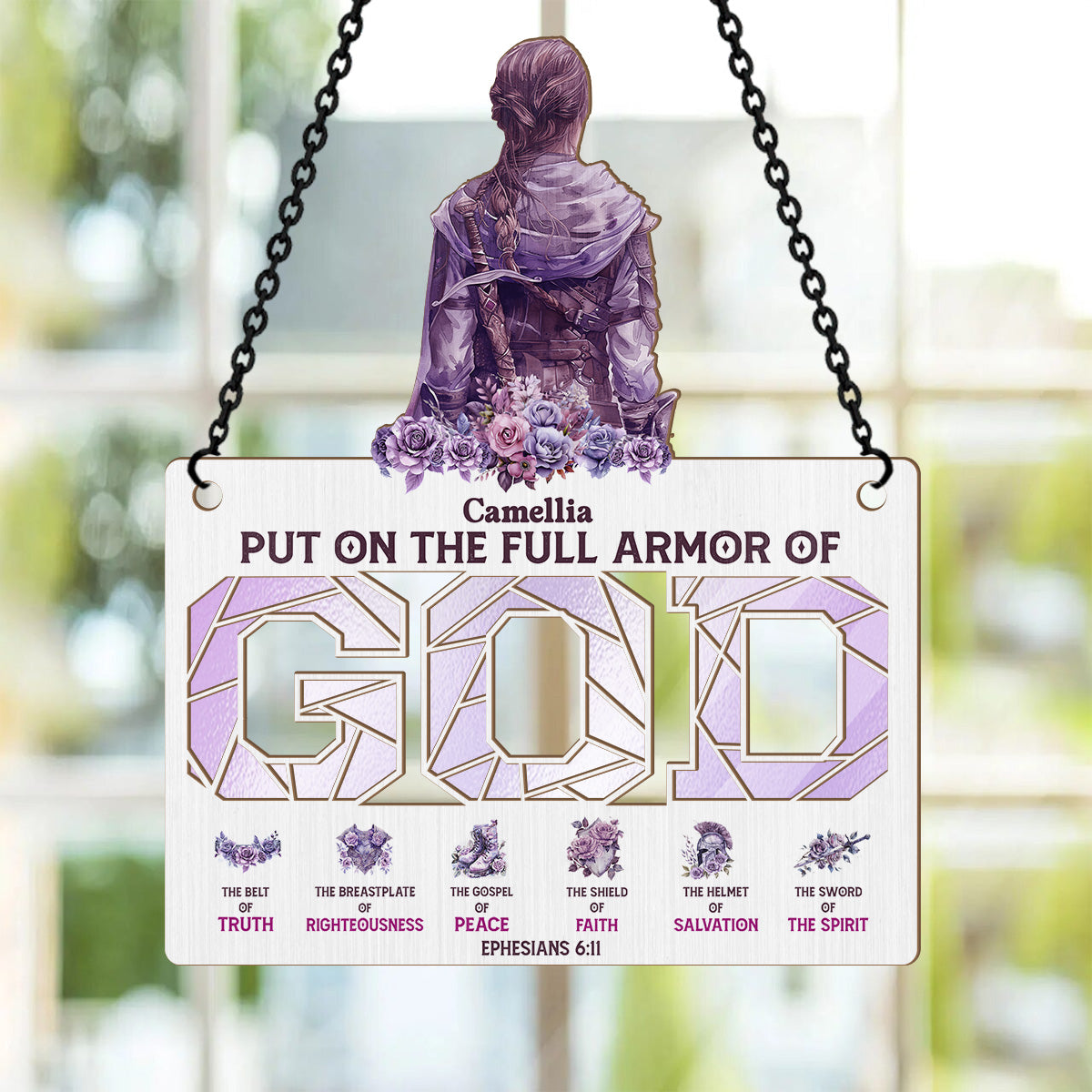 Armor Of God  | Personalized Window Hanging Suncatcher